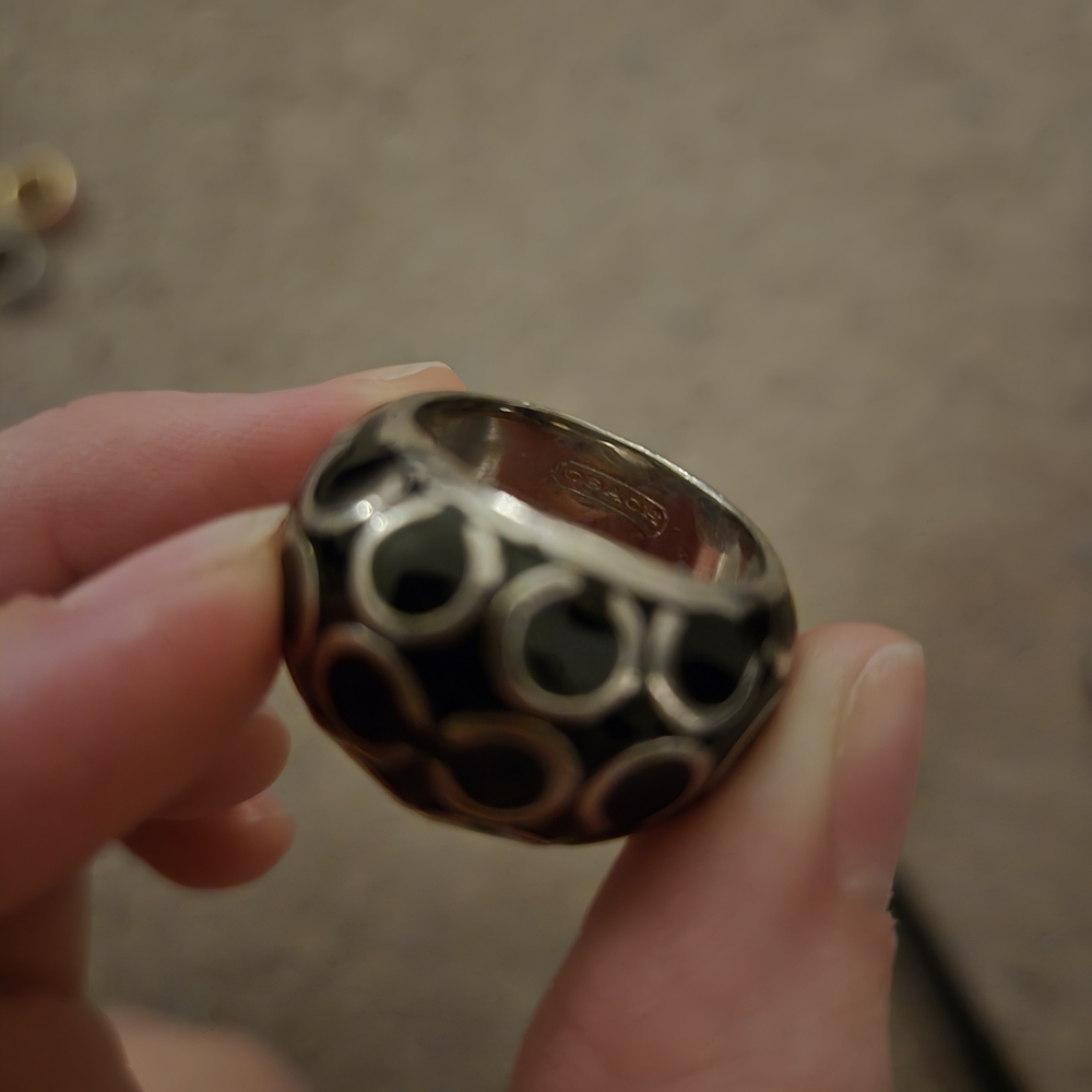 Coach Black And Silver Ring - Picture 5 of 5